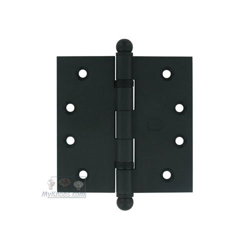 4" x 4" Ball Bearing, Solid Brass Hinge with Ball Finials in Oil-Rubbed Bronze, Lacquered