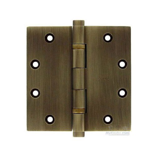 4 1/2" x 4 1/2" Ball Bearing, Button Tip Solid Brass Hinge in Shaded Bronze Lacquered, Lacquered