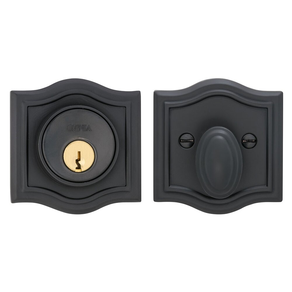 Arched Single Cylinder Deadbolt in Oil Rubbed Bronze Lacquered
