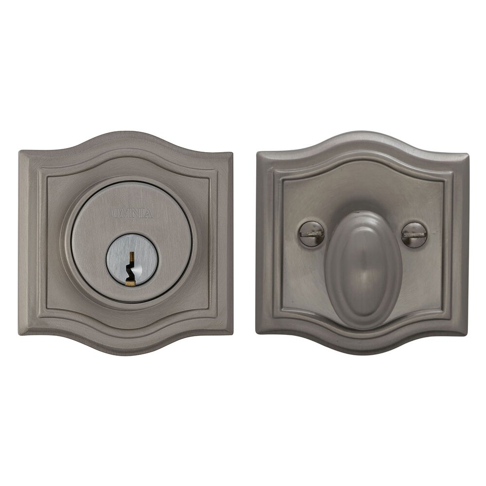Arched Single Cylinder Deadbolt in Satin Nickel Lacquered