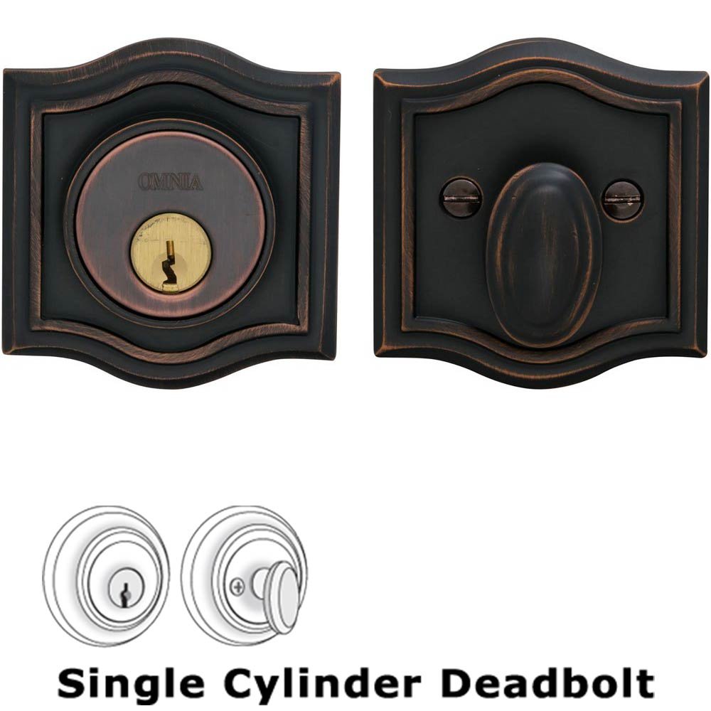 Arched Auxiliary Single Deadbolt in Tuscan Bronze