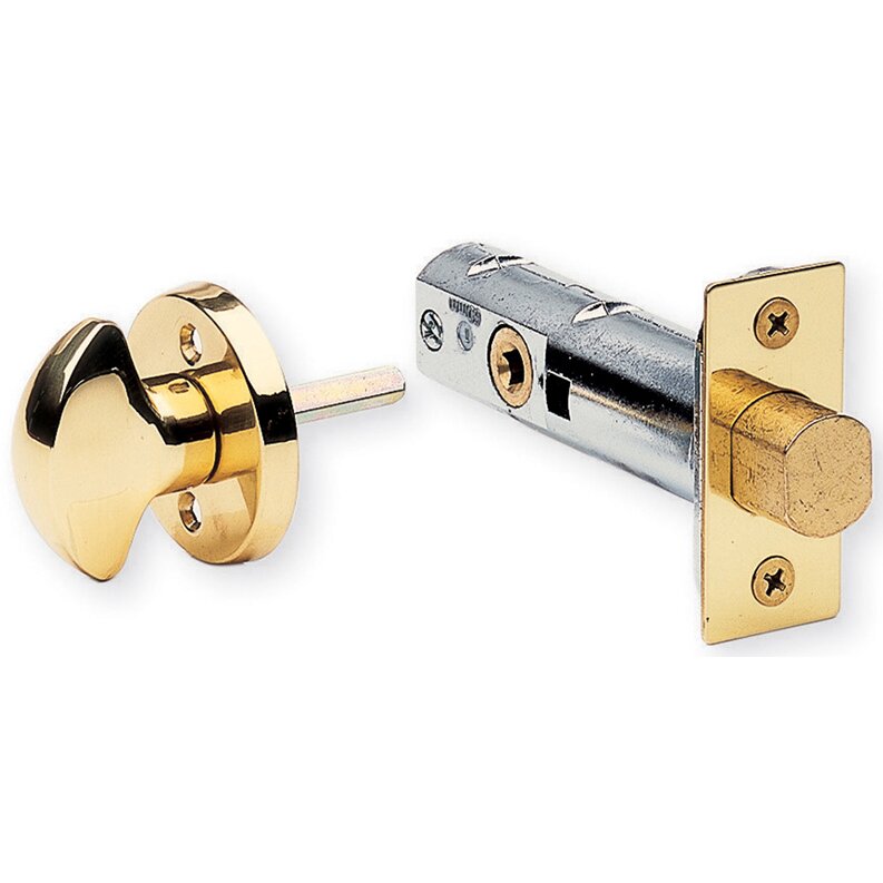 Modern Mortise Privacy Bolt in Polished Brass Unlacquered
