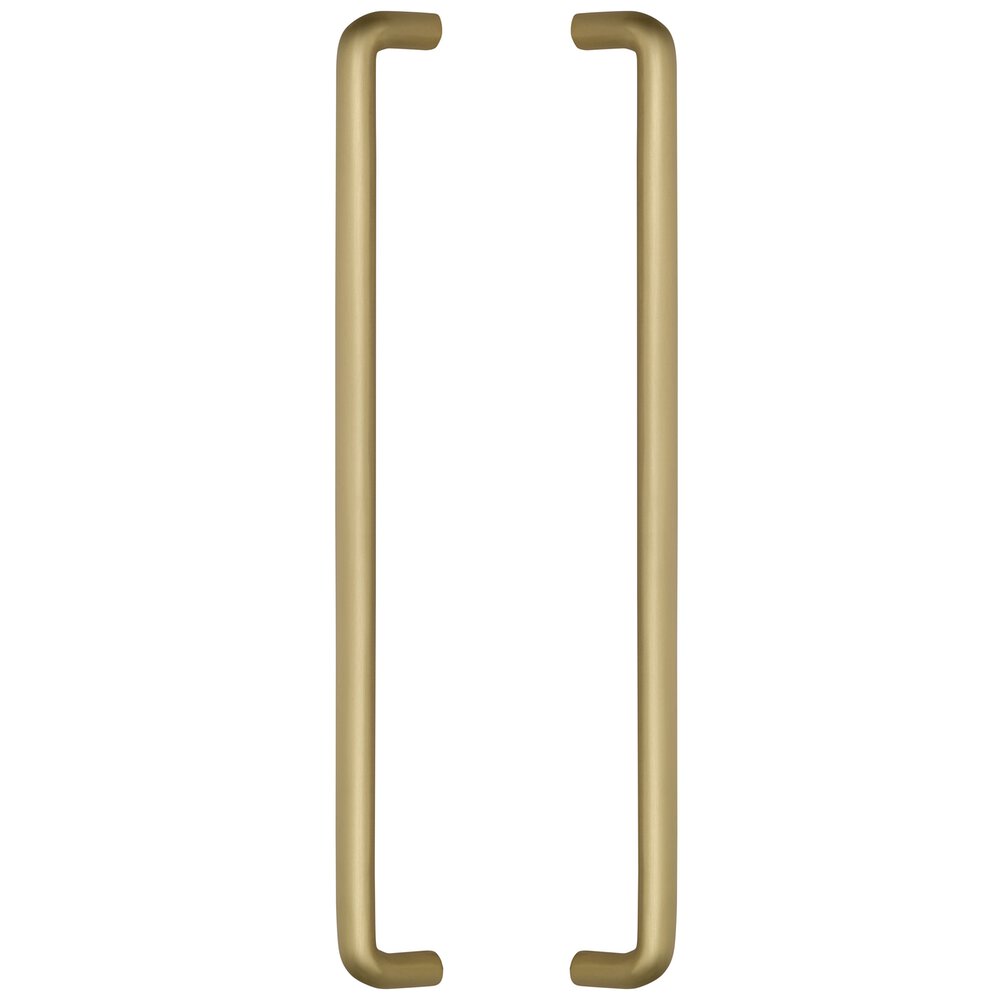 18" Centers Oval Back to Back Door Pull in Satin Brass Lacquered