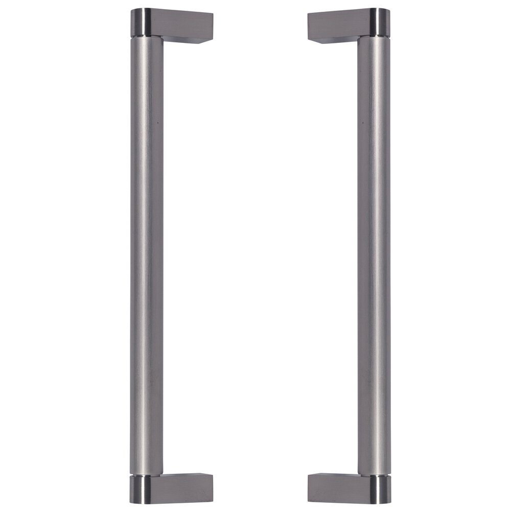 12" Centers Plain Back to Back Door Pull in Satin Nickel Lacquered