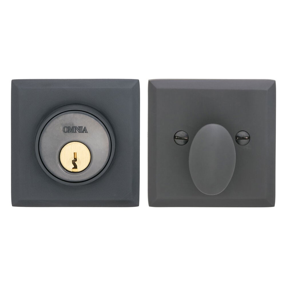 Rectangular Single Cylinder Deadbolt in Oil Rubbed Bronze Lacquered