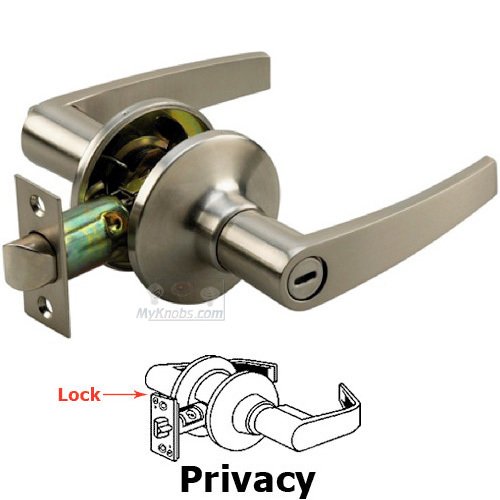 Privacy Straight Door Lever in Stainless Steel