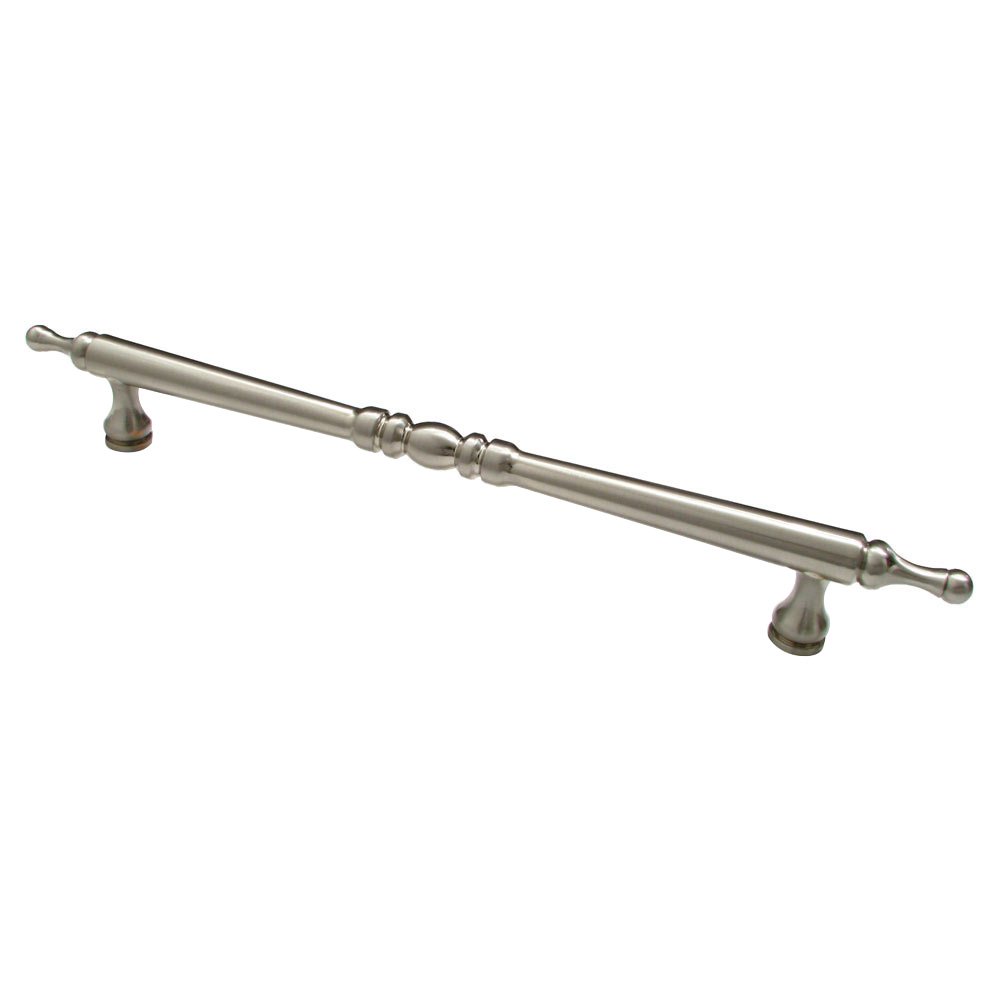12" Centers Beaded Oversized Pull with Detailed Ends in Brushed Nickel