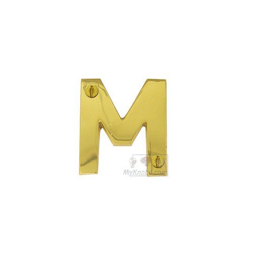 2" Solid Front Fixing Letters M in Polished Brass