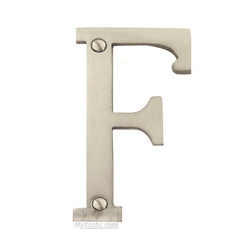 4" Solid Front Fixing Letters F in Satin Nickel