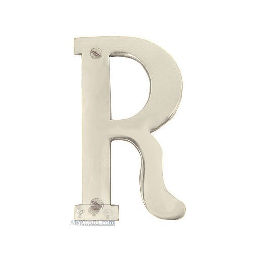 4" Solid Front Fixing Letters R in Satin Nickel