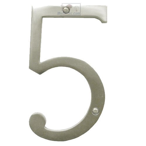 6" Hollow Front Fixing Numbers # 5 in Satin Nickel
