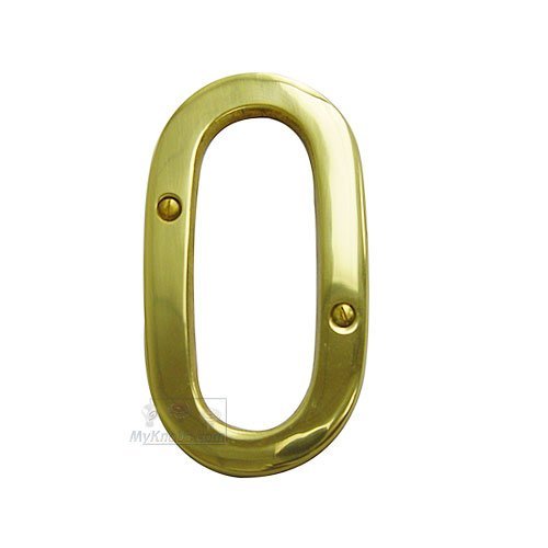 5" Hollow Front Fixing Numbers # 0 in Polished Brass