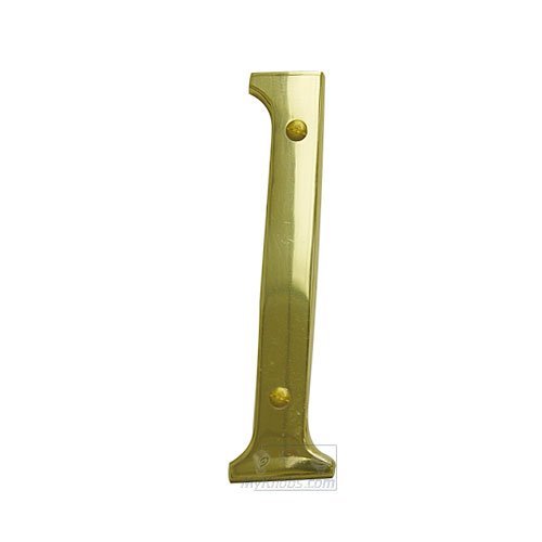5" Hollow Front Fixing Numbers # 1 in Polished Brass