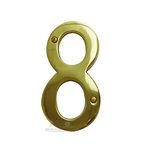 5" Hollow Front Fixing Numbers # 8 in Polished Brass