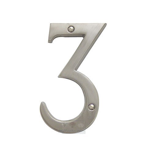 5" Hollow Front Fixing Numbers # 3 in Satin Nickel