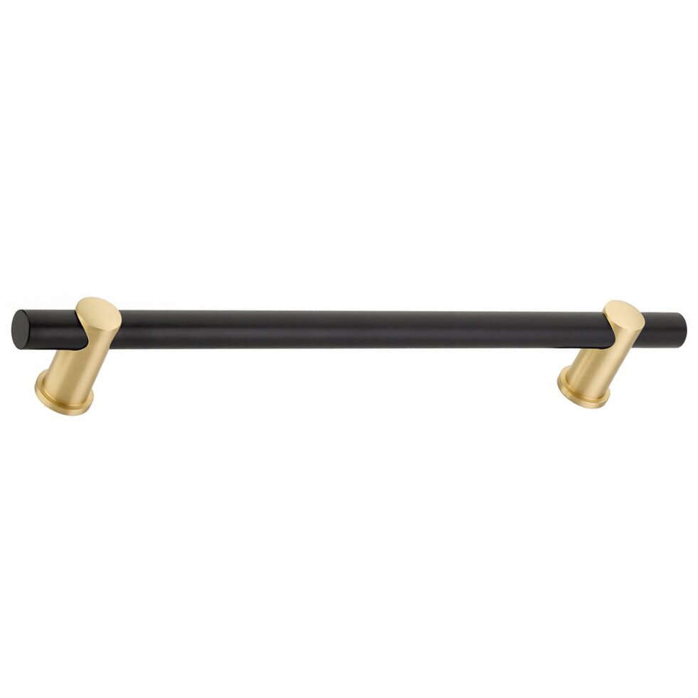 12" Centers Concealed Pull in Matte Black / Satin Brass