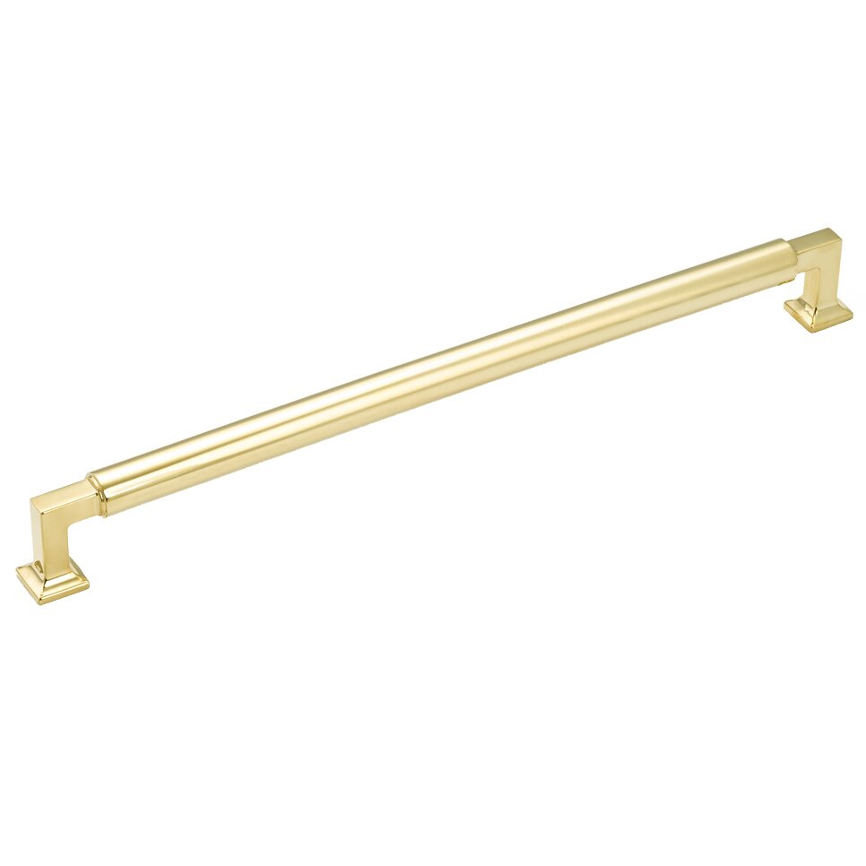 15" Centers Concealed Pull in Unlacquered Brass