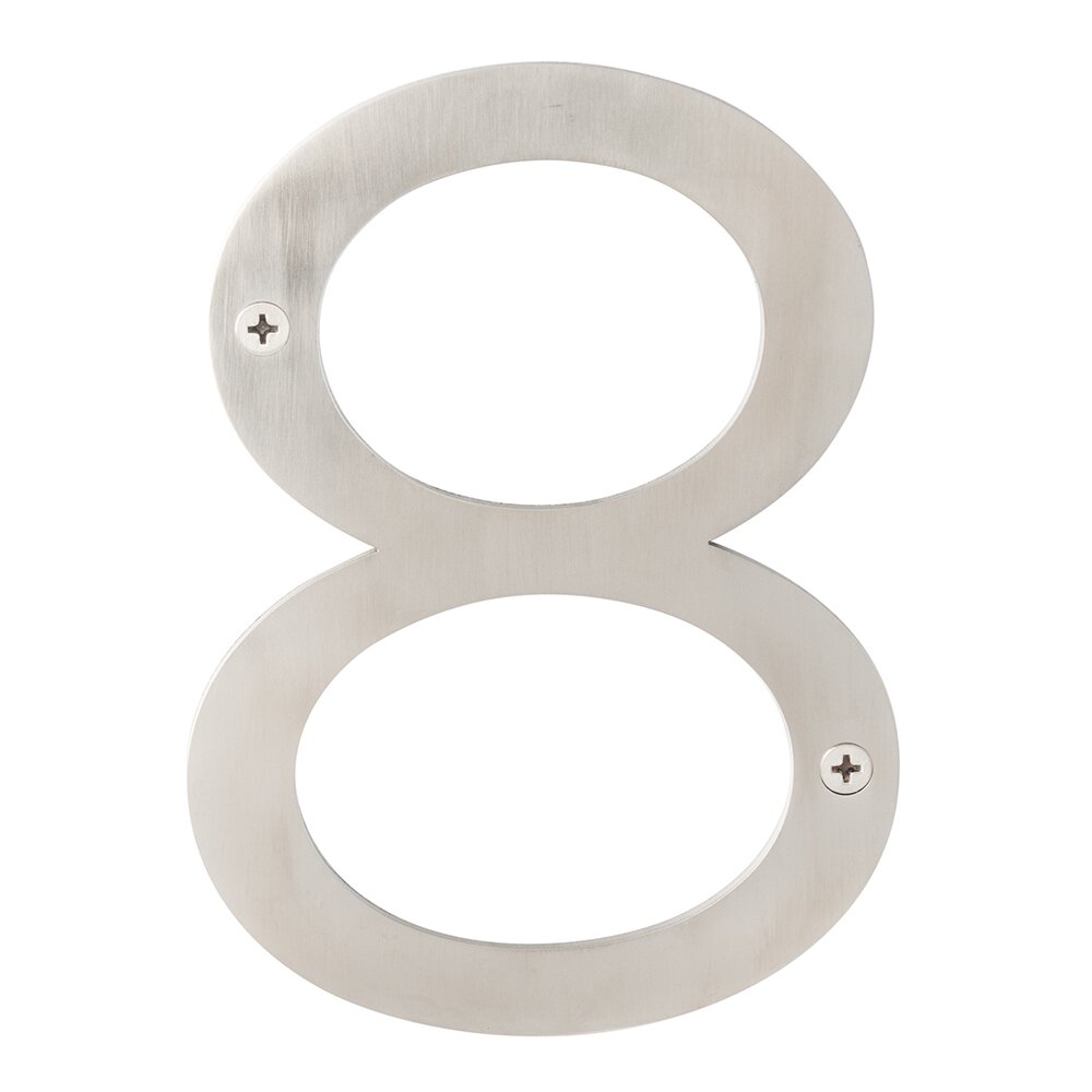 #8 6" Stainless Steel House Number in Satin Stainless