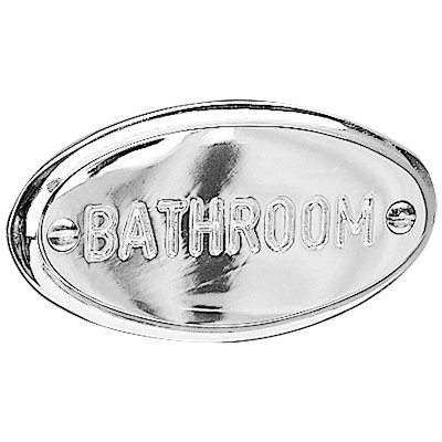 Bathroom Sign in Chrome