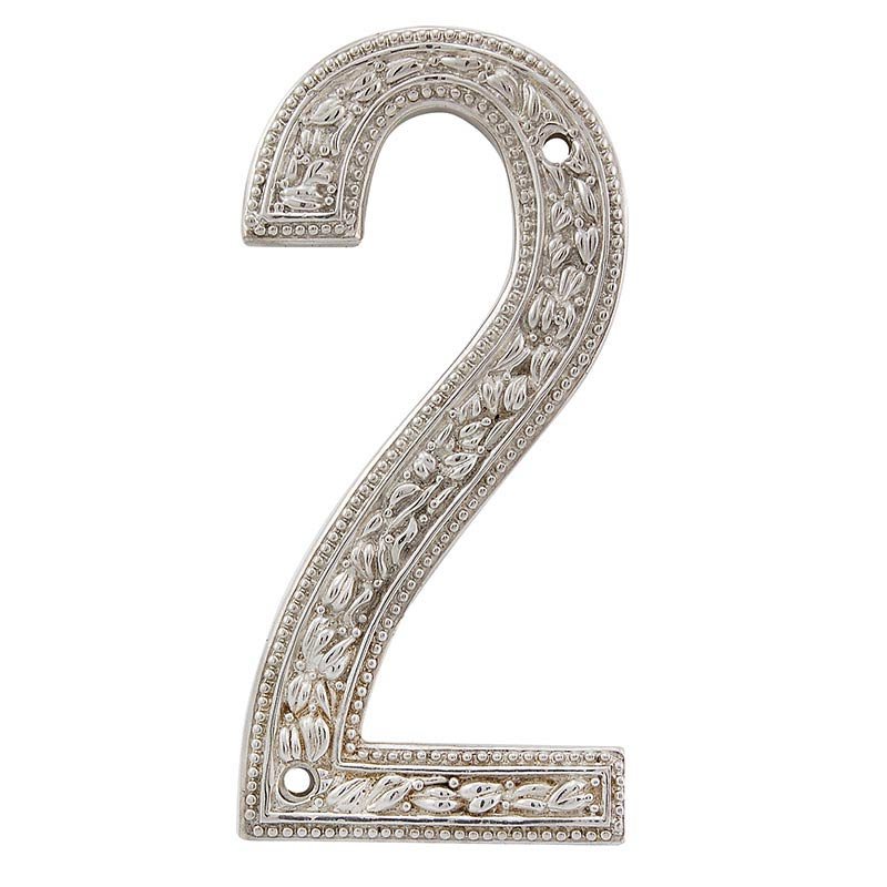 2 Number in Polished Silver