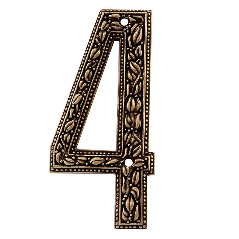 4 Number in Antique Brass