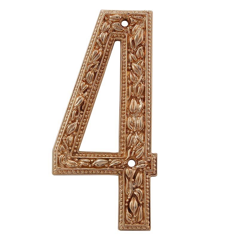 4 Number in Polished Gold
