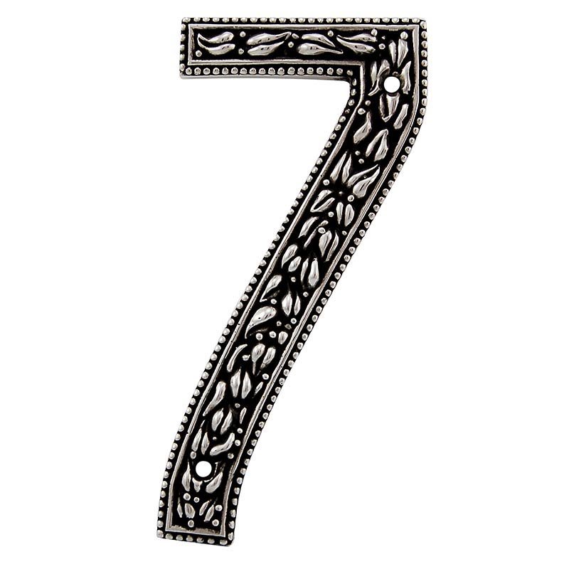 7 Number in Antique Silver