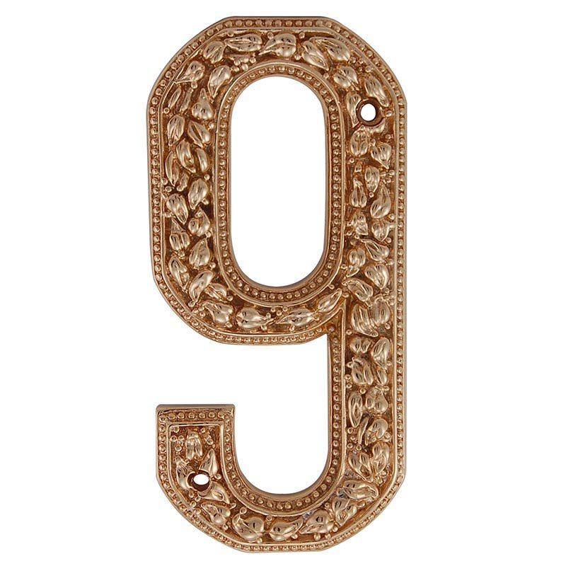 9 Number in Polished Gold