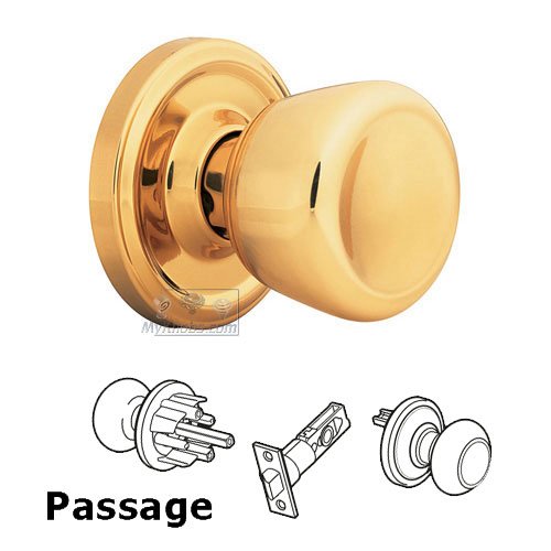 Sonic Passage Door Knob in Polished Brass