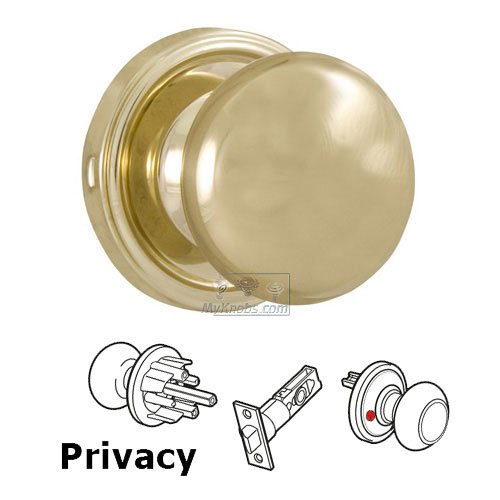 Impresa Privacy Door Knob in Polished Brass
