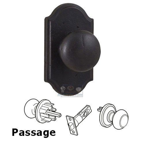 Passage Knob - Premiere Plate with Wexford Door Knob in Oil Rubbed Bronze