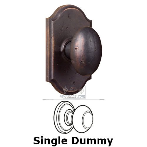 Single Dummy Knob - Premiere Plate with Durham Door Knob in Oil Rubbed Bronze