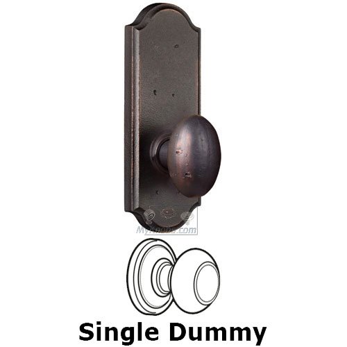 Single Dummy Knob - Sutton Plate with Durham Door Knob in Oil Rubbed Bronze