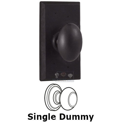 Single Dummy Knob - Rectangle Plate with Durham Door Knob in Oil Rubbed Bronze