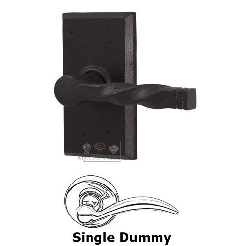 Universally Handed Single Dummy Lever - Rectangle Plate with Monoghan Door Lever in Oil Rubbed Bronze