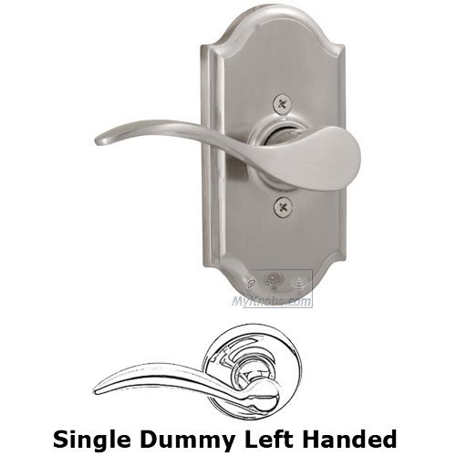 Left Handed Single Dummy Lever - Premiere Plate with Bordeau Door Lever in Satin Nickel
