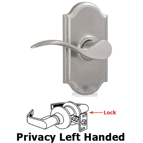 Privacy Lever - Premiere Plate with Bordeau Door Lever in Satin Nickel