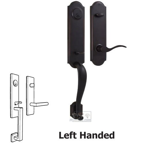 Mansion - Left Hand Single Deadbolt Handleset with Bordeau Lever in Oil Rubbed Bronze