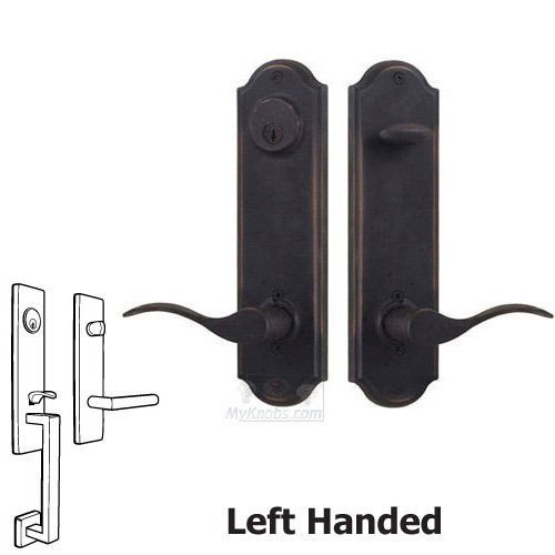 Tramore - Left Hand Single Deadbolt Keylock Handleset with Keyed Carlow Lever in Oil Rubbed Bronze