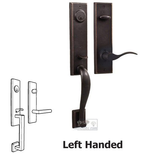 Greystone - Left Hand Single Deadbolt Handleset with Carlow Lever in Oil Rubbed Bronze