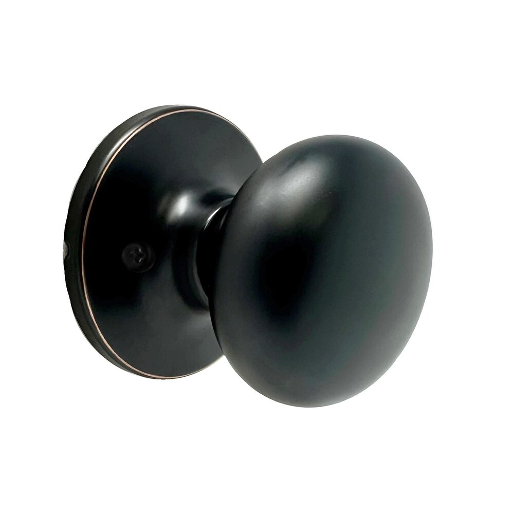 Single Dummy Salem Knob With Round Rosette in Oil Rubbed Bronze