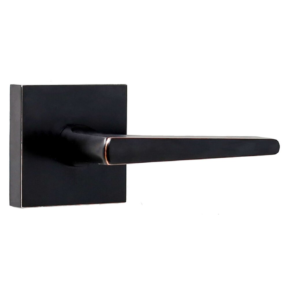 Philtower Passage Lever and Square Rosette in Oil Rubbed Bronze