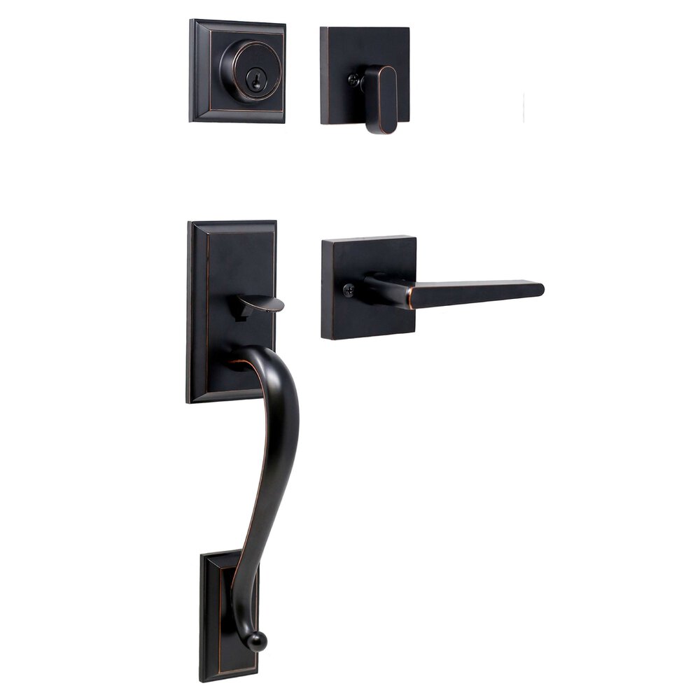Mayo Single Cylinder Handleset with Philtower Lever in Oil Rubbed Bronze