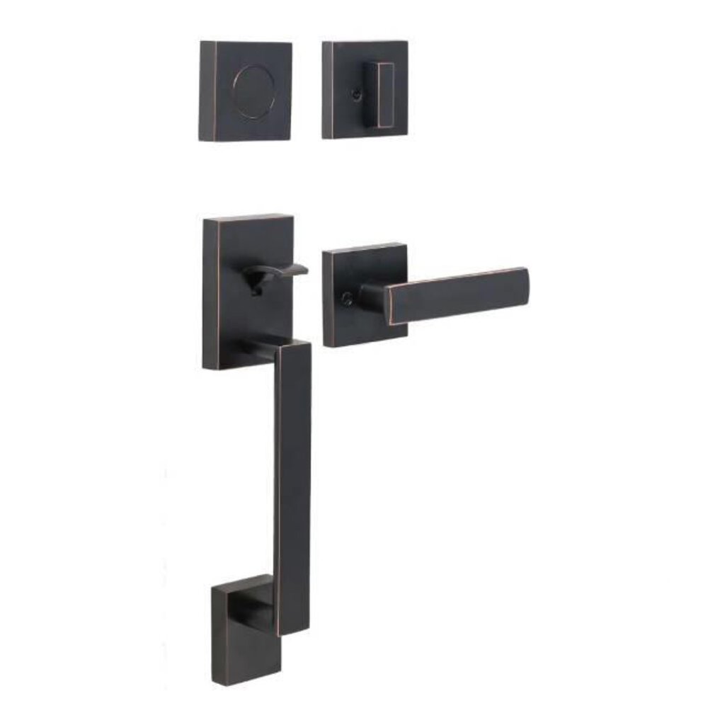 Brookside Dummy Handleset With Utica Lever in Oil Rubbed Bronze