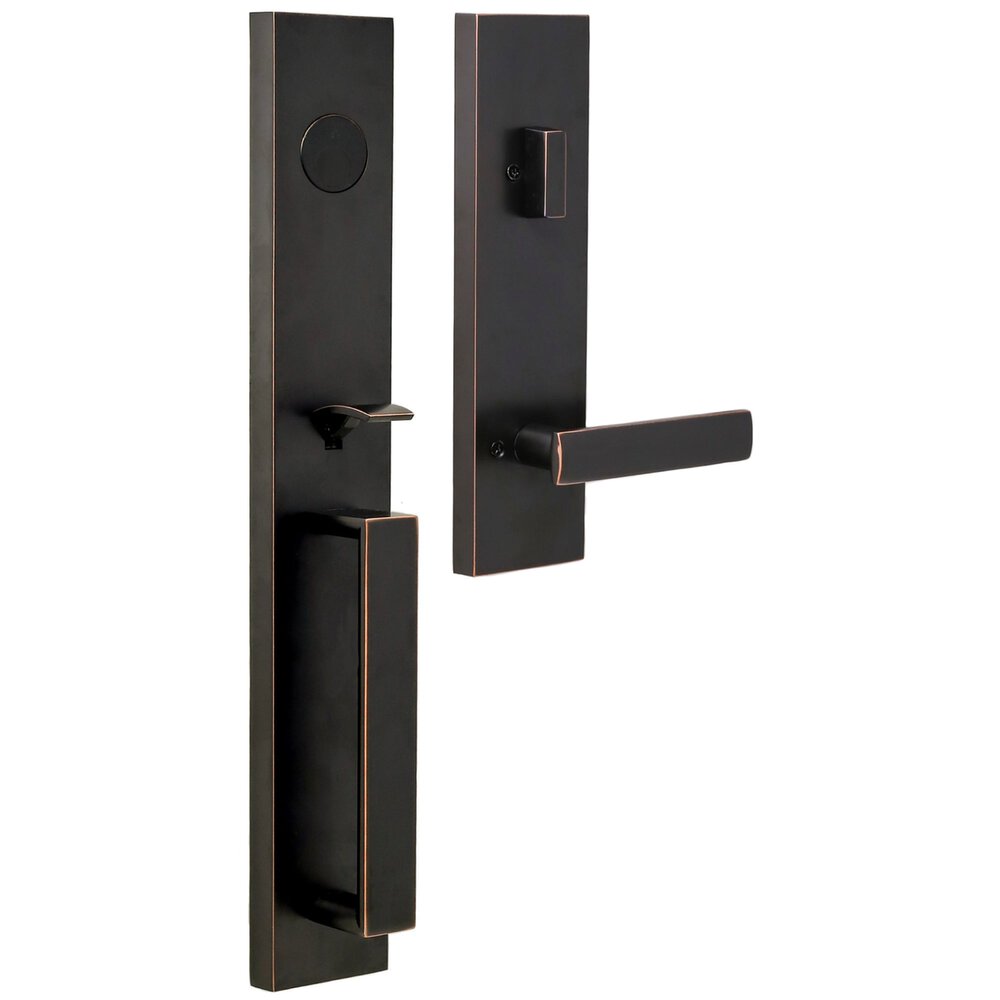 Xanthis Dummy Handleset with Utica Lever in Oil Rubbed Bronze