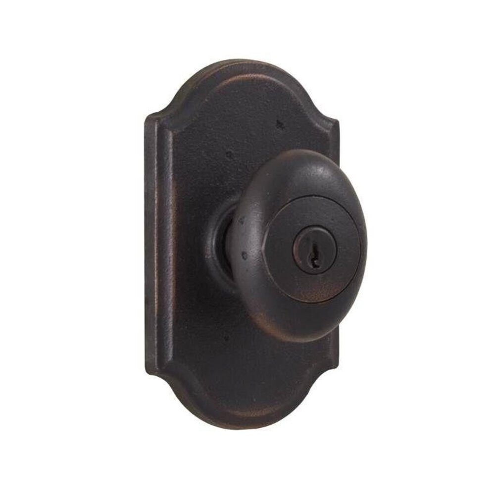 Keyed Knob - Premiere Plate with Durham Door Knob in Oil Rubbed Bronze