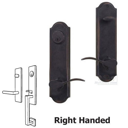 Tramore - Right Hand Single Deadbolt Passage Handleset with Carlow Lever in Oil Rubbed Bronze