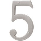 #5 House Number in Lifetime PVD Satin Nickel