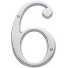 #6 House Number in Polished Chrome