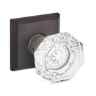 Full Dummy Crystal Door Knob with Traditional Square Rose in Venetian Bronze